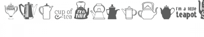 ml teapots dingbats Font LOWERCASE
