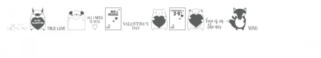 ml valentine animals & card dingbats Font LOWERCASE