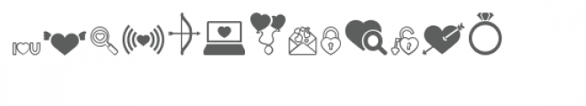 ml valentine icons dingbats Font LOWERCASE