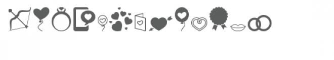 ml valentine icons dingbats Font LOWERCASE