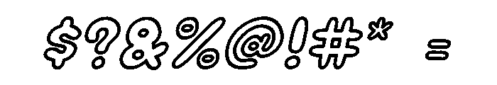 Mochi Soda Outline Italic Font OTHER CHARS