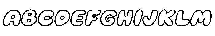 Mochi Soda Outline Italic Font UPPERCASE