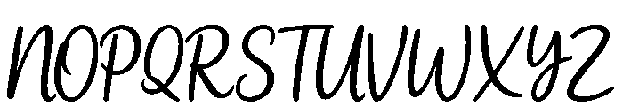Modern Hand Flow Font UPPERCASE