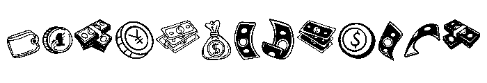 Money Cash Font UPPERCASE