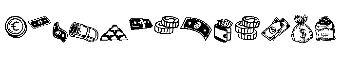 Money Cash Font UPPERCASE