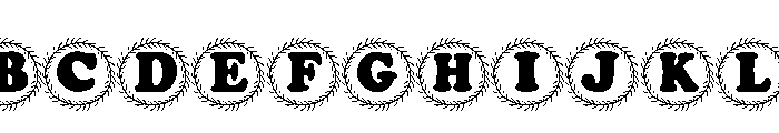 Monogram christmas holly Font UPPERCASE