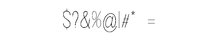 Monqest Thin Condensed Font OTHER CHARS