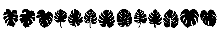 Monstera Leaf Font UPPERCASE