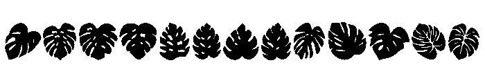 Monstera Leaf Font UPPERCASE