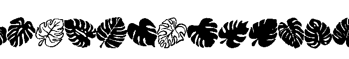 Monstera leaves Font UPPERCASE