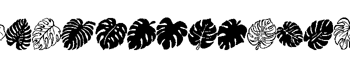Monstera leaves Font LOWERCASE
