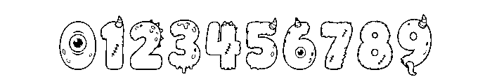 Monsterkins Outline Font OTHER CHARS