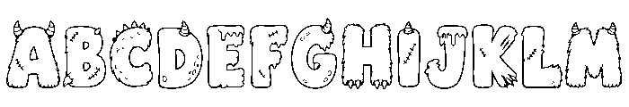 Monsterkins Outline Font UPPERCASE