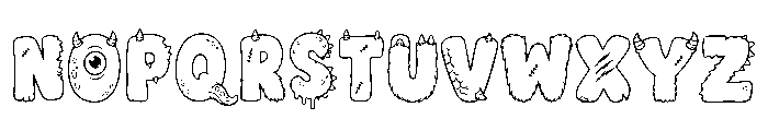 Monsterkins Outline Font UPPERCASE