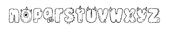 Monsterkins Outline Font LOWERCASE