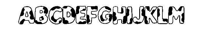 Moo Cow Black Spots By  Regular Font UPPERCASE