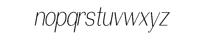 Morenta ExtLt Slant Cond Font LOWERCASE