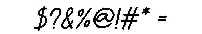 Mori Handwritten Italic Font OTHER CHARS