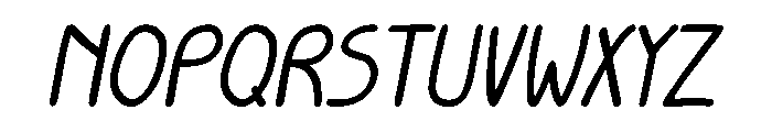 Mori Handwritten Italic Font UPPERCASE