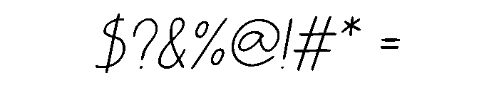 Mori Handwritten Thin Italic Font OTHER CHARS
