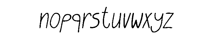 Mori Handwritten Thin Italic Font LOWERCASE