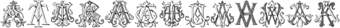 Monocracy Vintage Monograms A Regular otf (400) Font UPPERCASE