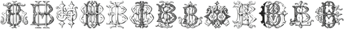 Monocracy Vintage Monograms B Regular otf (400) Font UPPERCASE