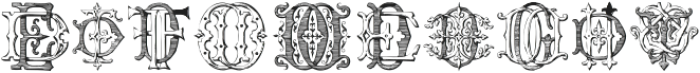 Monocracy Vintage Monograms D Regular otf (400) Font OTHER CHARS