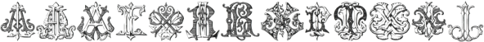 Monocracy Vintage Monograms L Regular otf (400) Font UPPERCASE