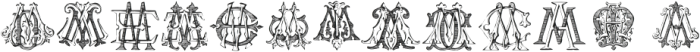 Monocracy Vintage Monograms M Regular otf (400) Font UPPERCASE