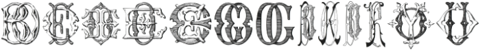 Monocracy Vintage Monograms O Regular otf (400) Font UPPERCASE