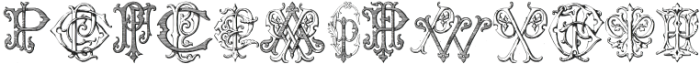 Monocracy Vintage Monograms P Regular otf (400) Font LOWERCASE