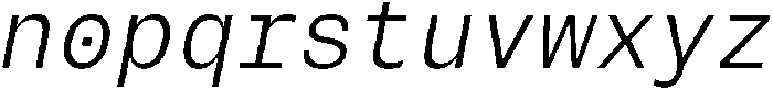 Montase Mono Light Slant otf (300) Font LOWERCASE