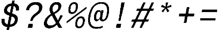 Montase Mono Slant otf (400) Font OTHER CHARS