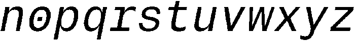 Montase Mono Slant otf (400) Font LOWERCASE