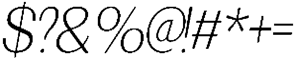 Morenta Light Slanted Condensed otf (300) Font OTHER CHARS