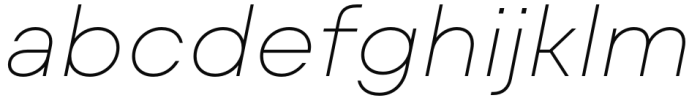 Mont Blanc Thin Italic Font LOWERCASE