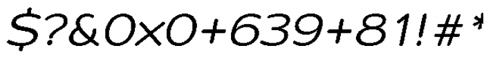 Montag Oblique Font OTHER CHARS
