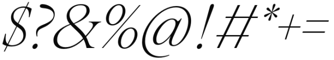 Montaigne Extralight Italic Font OTHER CHARS