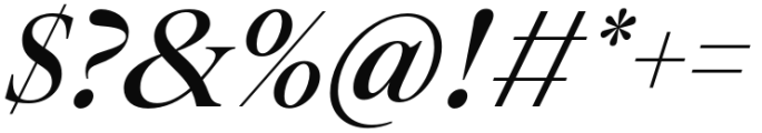 Montaigne Medium Italic Font OTHER CHARS