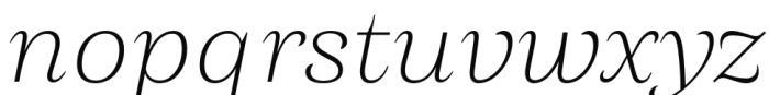 Morison Extralight Italic Font LOWERCASE