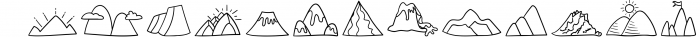 Mountain Doodles - Dingbats Font Font UPPERCASE