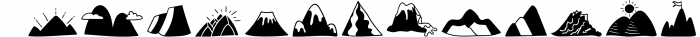Mountain Doodles - Dingbats Font Font LOWERCASE