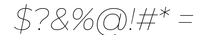 Montserrat Alternates Thin Italic Font OTHER CHARS