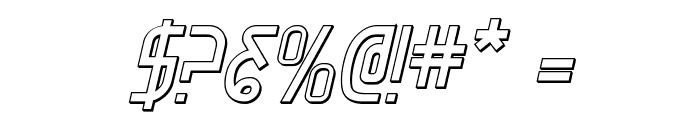 Moon Dart 3D Italic Font OTHER CHARS