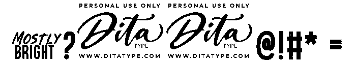 Mostly Bright Personal Use1 Font OTHER CHARS
