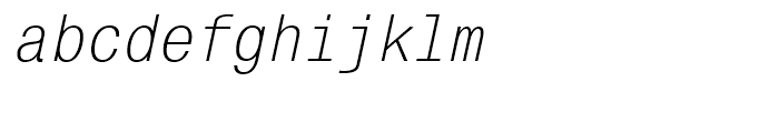 MonoCondensed Italic Font LOWERCASE