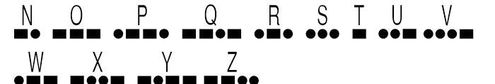 Morse Code Regular Font UPPERCASE
