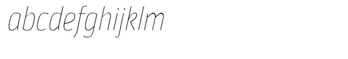 Moveo Sans Condensed Thin Italic Font LOWERCASE