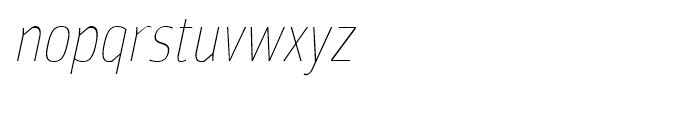 Moveo Sans Condensed Thin Italic Font LOWERCASE